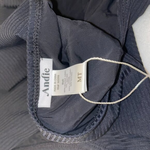 Andie The Tulum One Piece in Ribbed Black in Medium Tall - Picture 5 of 5